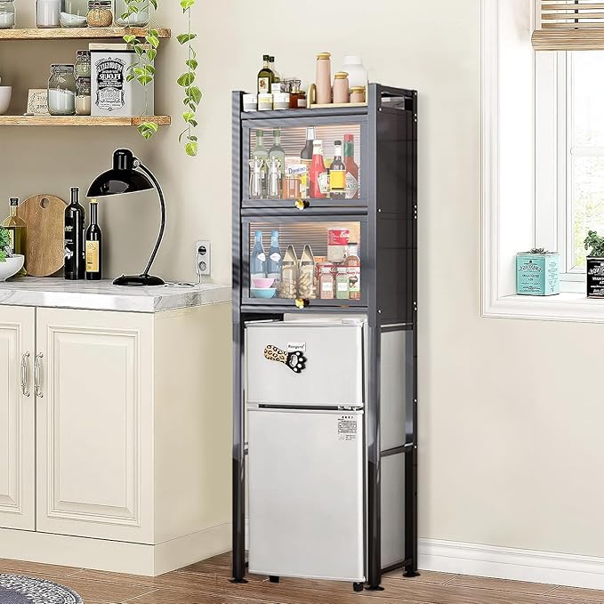 grey fridge shelf