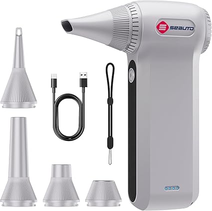 Electric Air Duster 110,000 RPM | Cordless Compressed Air Can Alternative with 3-Speed Powerful Blower for PC & Keyboard Cleaning