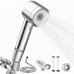 High Pressure Shower Head with Filter – 4-Jet Rainfall Handheld Shower Head with Pause Button