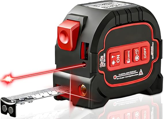 3-in-1 Laser Tape Measure - 196ft Max Laser Distance Meter & 16ft AutoLock Measuring