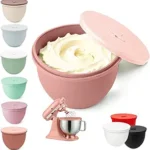 Silicone Bowl Liner with Lid for KitchenAid 4.5 Qt Tilt-Head – Extra-Thick Heat-Resistant Dough Proofing Cover
