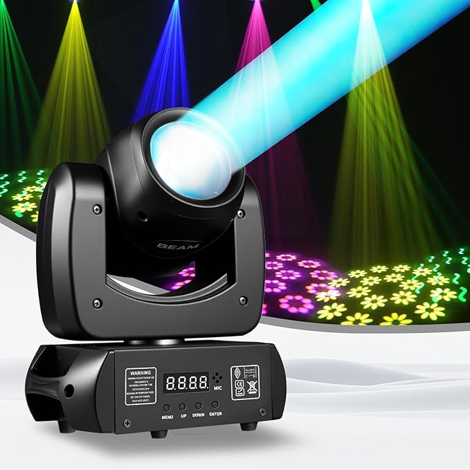 Best 120W Moving Head DJ Light 2025 – LED Beam Spot with 18-Facet Prism, DMX512, 8 Gobos & 8 Colors