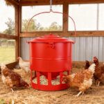Metal Hanging Chicken Feeder No Waste – Rain-Proof, Rat-Proof Gravity Poultry Feeder with 12 Feeding Ports