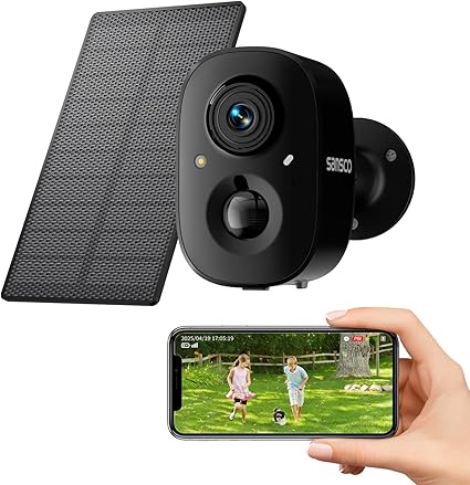 Wireless Solar Security Camera Outdoor – 4MP WiFi Camera with Color Night Vision, PIR Motion Detection & 2-Way Audio