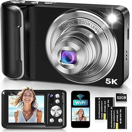 Best 5K Digital Camera 2026 – 64MP Dual Lens Autofocus Vlogging Camera for YouTube & Photography