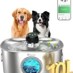 10L Automatic Dog Water Fountain with WiFi App Control – 2.64 Gallon Stainless Steel Pet Water Dispenser for Large Dogs & Multi-Pet Homes, 5-Stage Filtration, Ultra-Quiet