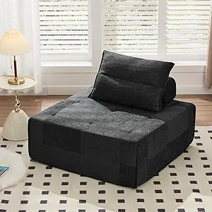 Modern Modular Sectional Sofa with Deep Seat & Adjustable Backrest – 39.37" Chenille Compressed Couch for Living Room, Bedroom & Lounge