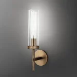 Modern Brushed Brass Bathroom Wall Sconce – 15'' Vanity Light Fixture with Clear Glass