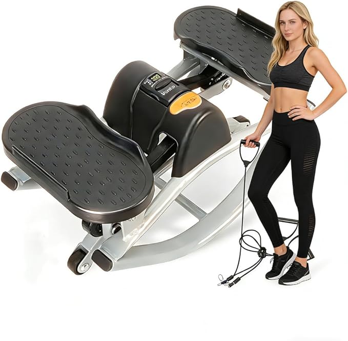 Mini Rocking Stepper Exercise Machine – Side to Side Stepper for Legs & Glutes with LCD Monitor