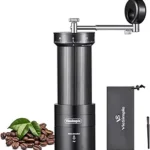 V4 Manual Coffee Grinder – Aluminum Alloy Hand Grinder with Stainless Steel Burr for Espresso & French Press