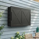 55 Inch Outdoor TV Enclosure – Weatherproof Hard Plastic TV Cover with Wall Mount for Patio & Pool