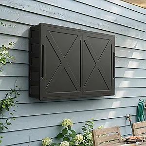 55 Inch Outdoor TV Enclosure – Weatherproof Hard Plastic TV Cover with Wall Mount for Patio & Pool