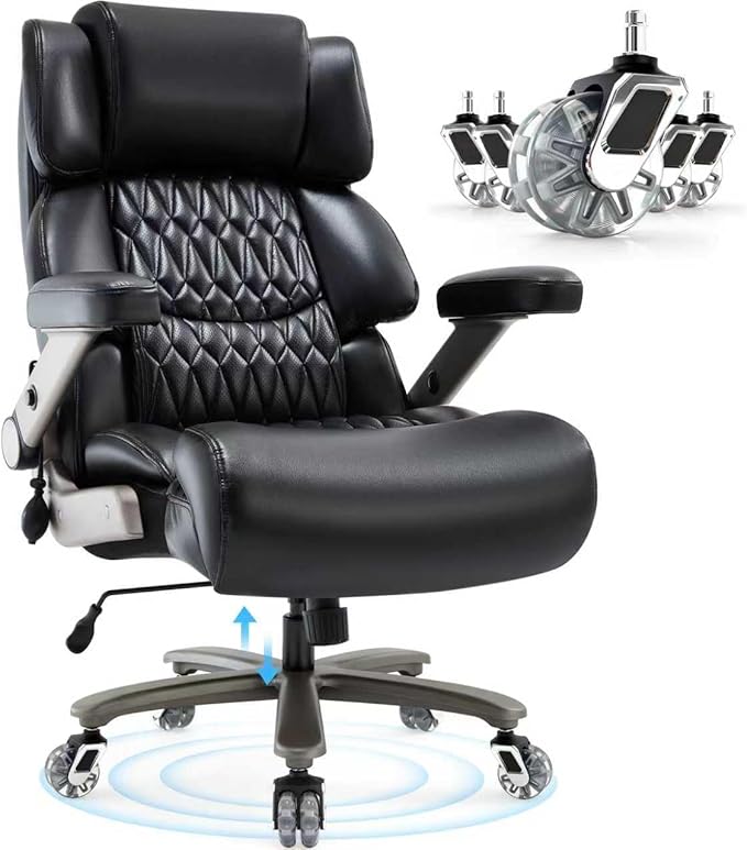Big and Tall Office Chair 700lbs – Heavy Duty High Back Executive Chair with Wide Seat & Lumbar Support