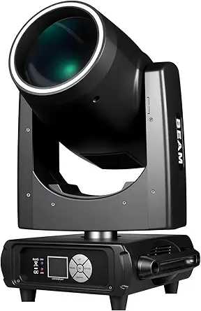 450W Moving Head Beam Light – 300,000 Lux DJ Stage Light with 18 DMX Channels, 15 Colors & 14 Gobos