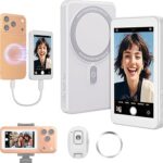 4K Vlog Selfie Monitor Screen for iPhone & Android – Magnetic Back Camera Monitor with Remote Control