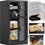 8.6 Cu Ft Heavy Duty Dual Door Safe Box – Digital Home & Office Safe with Hidden Lock Box & Shelves