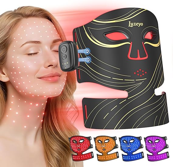 Wireless Red Light Therapy Mask – 104 LED Facial Mask for Anti-Wrinkle & Acne Treatment (4 Modes)