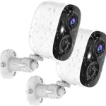 Wireless Outdoor Security Cameras (2 Pack) – Battery Powered WiFi Cameras with AI Motion Detection & Color Night Vision