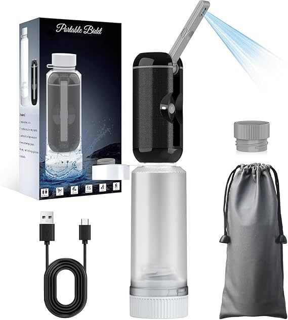 Portable Travel Bidet – Rechargeable Handheld Bidet Sprayer with High Pressure & Universal Bottle Fit