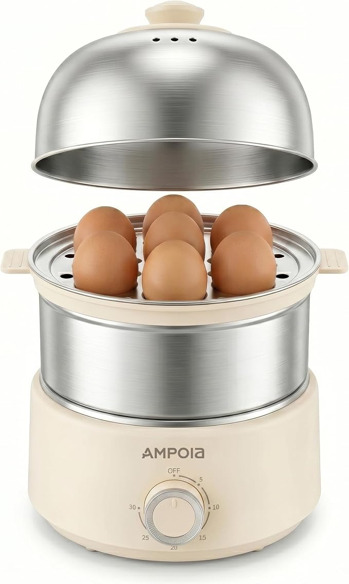 14 Egg Electric Egg Cooker – Rapid Stainless Steel Egg Boiler with Timer & Auto Shut-Off