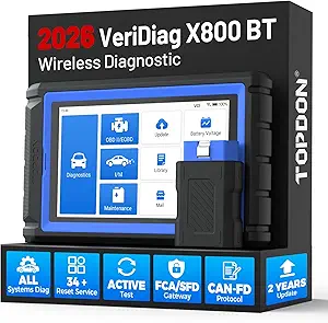 VeriDiag X800 BT OBD2 Scanner, 2026 Upgraded Bidirectional Diagnostic Scan Tool with Full System Diagnosis, 34 Reset Services, Wireless Active Test & 2 Years Free Updates
