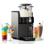 Slushie Machine & Soft Serve Ice Cream Maker, 2-in-1 Frozen Drink & Dessert Maker with 6 Presets, No Ice Needed, 15-Min Fast Slush, No Residue Dispensing, 12H Timer, Slushies, Milkshakes, Margaritas & Frappés, Black