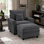 Best 42-Inch Nailhead Trim Sofa with Ottoman (2026) – Modern Corduroy Accent Chair for Small Spaces