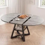 Best Extendable Round Dining Table for 4–8 (2026) – Space-Saving Oval Kitchen Table with Storage Shelf