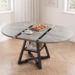 Best Extendable Round Dining Table for 4–8 (2026) – Space-Saving Oval Kitchen Table with Storage Shelf