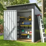 Got my hands on this durable outdoor shed. Perfect for storing all my gardening tools!