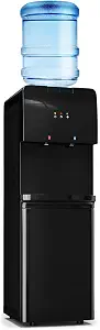 Top Loading Water Cooler Dispenser, Hot & Cold Water Cooler for 3 & 5 Gallon Bottles, Child Safety Lock, Quiet Compact Design, Freestanding Water Dispenser for Home, Office & Kitchen