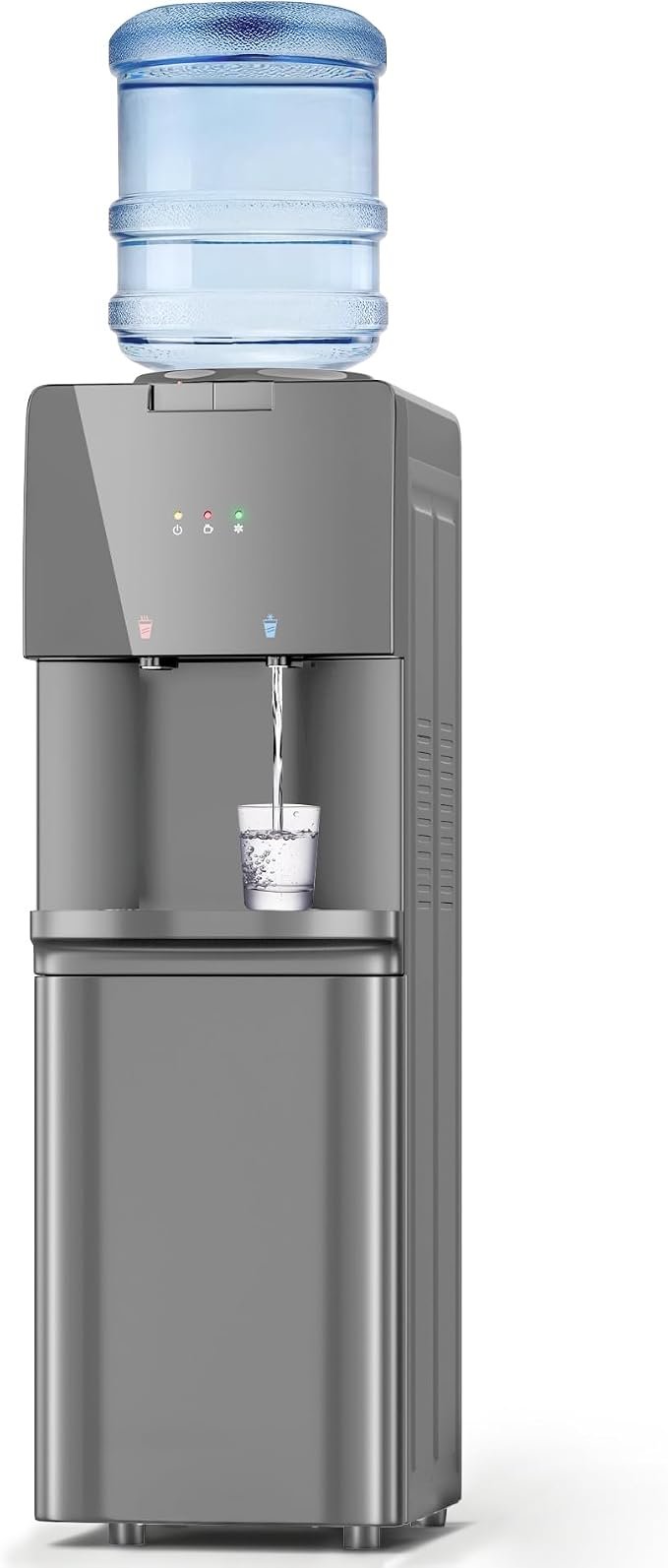Hot & Cold Water Dispenser, Top Loading Water Cooler for 3 & 5 Gallon Bottles, Child Safety Lock, Freestanding Water Dispenser for Home, Kitchen & Office