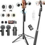 Best Vlogging Kit for iPhone (2026) – 2 Lights, Dual Mics & 71" Magnetic Tracking Tripod