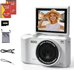 Best 8K Digital Camera for Vlogging (2026) – 96MP Autofocus Camera with 180° Flip Screen & WiFi