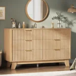Best Fluted 6-Drawer Dresser (2026) – Modern Wooden Chest with Curved Design & Metal Handles