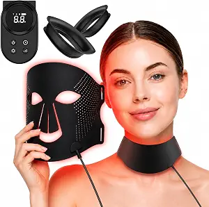 Red Light Therapy for Face, 7-Color LED Light Therapy Mask with Multiple Intensity Levels, Adjustable Timer & Energy Settings, Facial Skin Care Device for Home