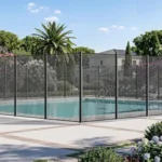 4FT x 72FT Swimming Pool Fence, Black In-Ground Pool Safety Fence with Durable Mesh, Removable Pool Barrier for Backyard, Garden & Outdoor Swimming Pools