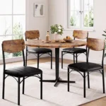 Dining Chairs Set of 4, Modern Upholstered Dining Room Chairs with Padded Seats & Supportive Backrests, Kitchen Table Chairs for Dining Room, Living Room, Restaurant & Home