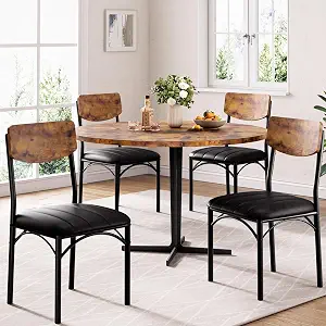 Dining Chairs Set of 4, Modern Upholstered Dining Room Chairs with Padded Seats & Supportive Backrests, Kitchen Table Chairs for Dining Room, Living Room, Restaurant & Home