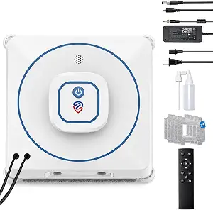 Window Cleaning Robot with Edge Detection, Automatic Glass Cleaner for Inside & Outside Windows, Smart Robotic Window Cleaner with Auto Water Spray, Anti-Fall Protection & Intelligent Path Planning for High-Rise Glass